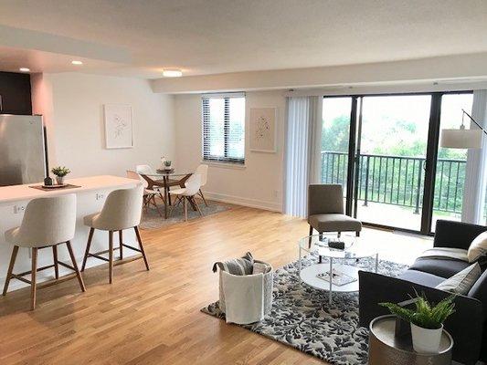 Private balconies and hardwood floors? Check!