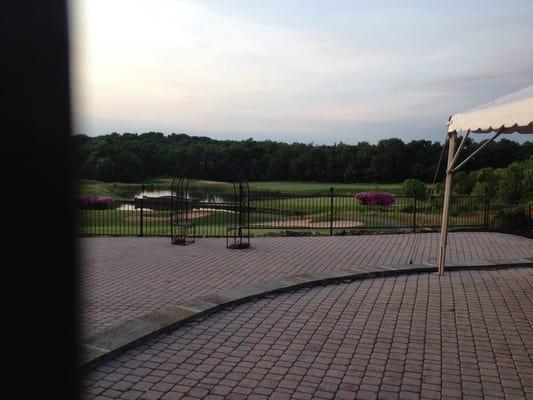 View from patio onto par 3 near clubhouse