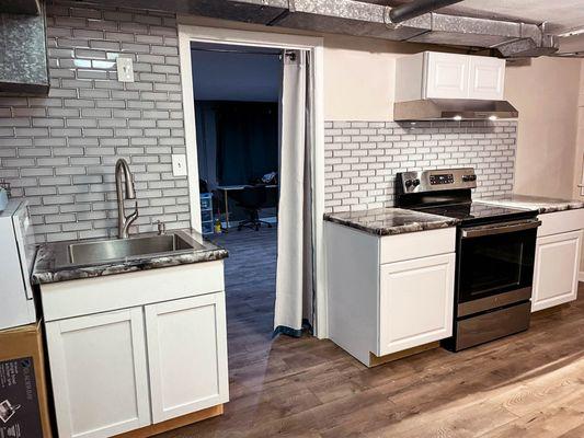 bonus room remodel into kitchenette