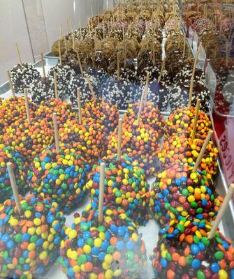 Caramel apple display case.