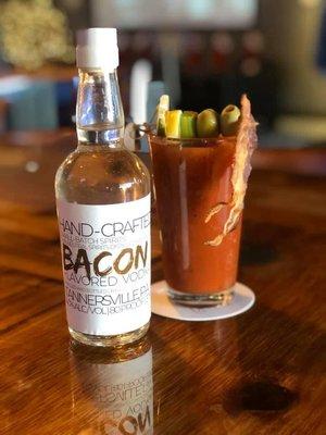 Bacon Bloody Mary with our own Bacon vodka