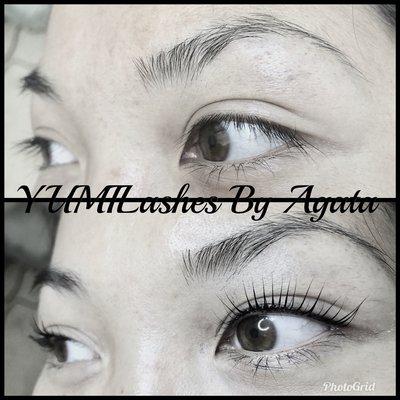 This is NO extensions !!! This is  keratin lash lift for your own lashes.