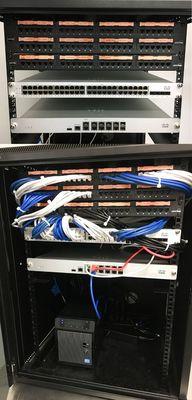 This is how we set up a typical network rack. Organization is key