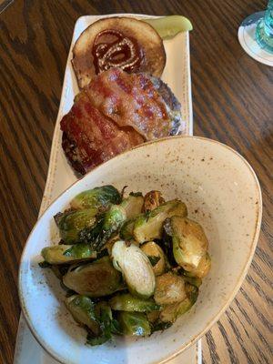 Brisket burger with Brussel sprouts