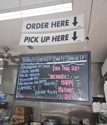 Taco Menu - to go orders