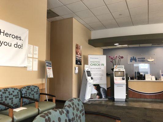 self check-in kiosks in waiting room area