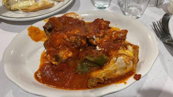 Chicken Cacciatore With Spaghetti