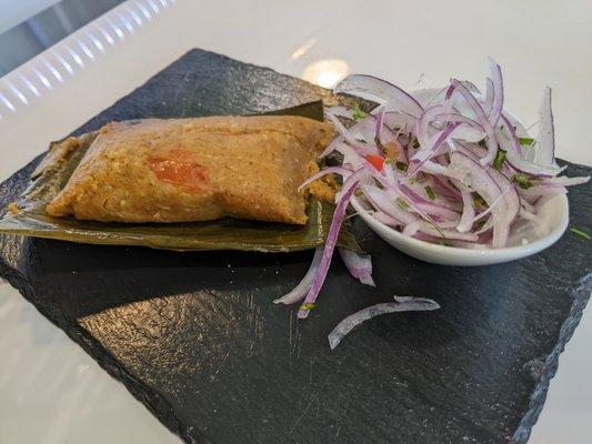 Tamale - Mince and seasoned meat packed in cornmeal dough