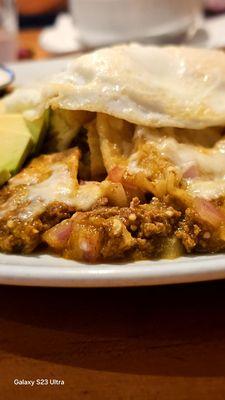 Chilaquiles with chorizo