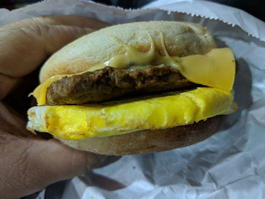 Turkey egg and cheese McMuffin