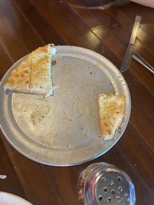 Garlic bread almost gone!