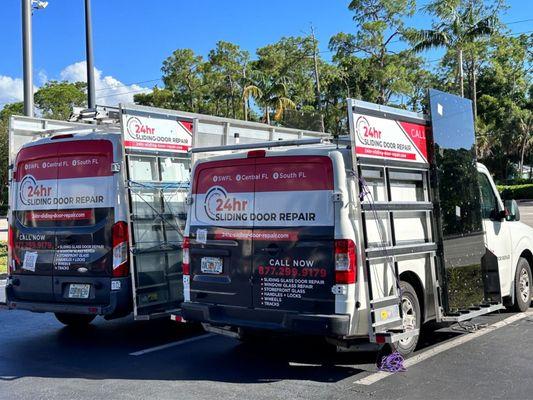 Our beautiful and fully equipped service trucks