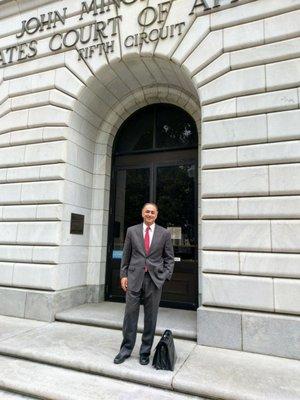 Argued a federal criminal appeal for my client in front of the Fifth Circuit Court of Appeals in New Orleans, Louisiana.