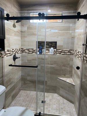 Bathroom remodel completed by AMG Construction.