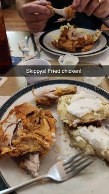 Fried chicken and baked potato