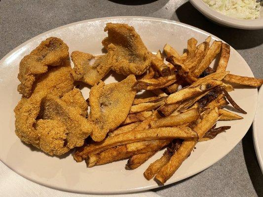 Catfish was wonderful and those were some of the best hush puppies I have ever eaten. Friendly service!