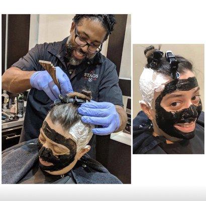 Stan Wayne  in action black masque and straight razor cut