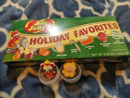 Jelly Belly Jelly Beans, $2.50 (clearance item that was 50% off) and small items are $0.99 prior to tax