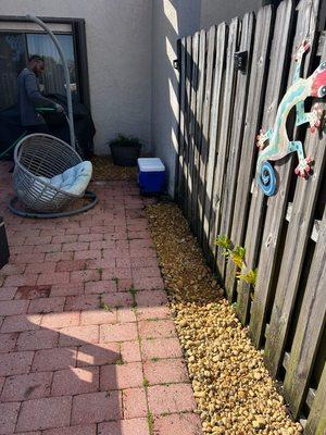 Stones around patio