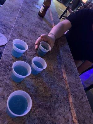 Signature drinks... The Blue Grouch drinks! #yummy