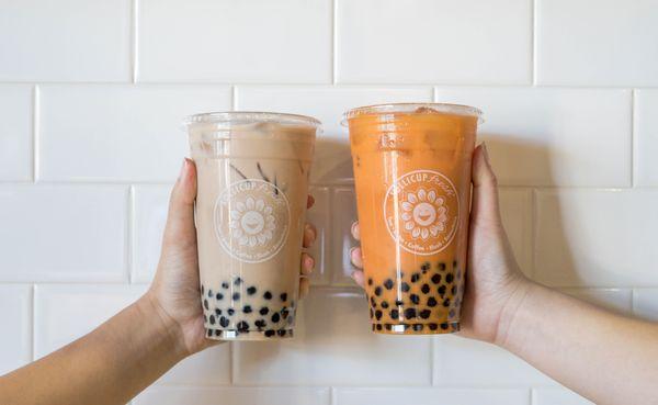 boba milk tea and boba thai tea