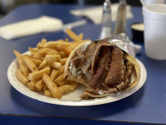 Original Gyro and fries