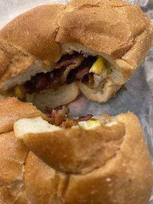 Bacon + Egg on a Roll.