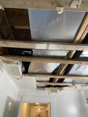 Ceiling damaged from water pipe leak