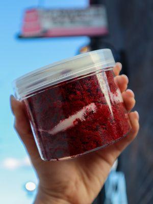 Classic Red Velvet Jar Cake @tiffhuangry