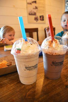 Peanutbutter Chocolate Milkshake and a Pumpkin Pie Milkshake