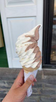 Vanilla chocolate twist soft serve