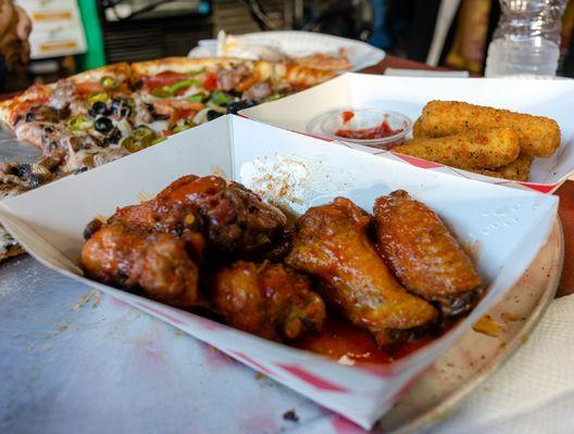 Wings and mozzarella sticks