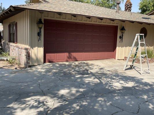 Garage, rustic taupe & garage burnt crimson