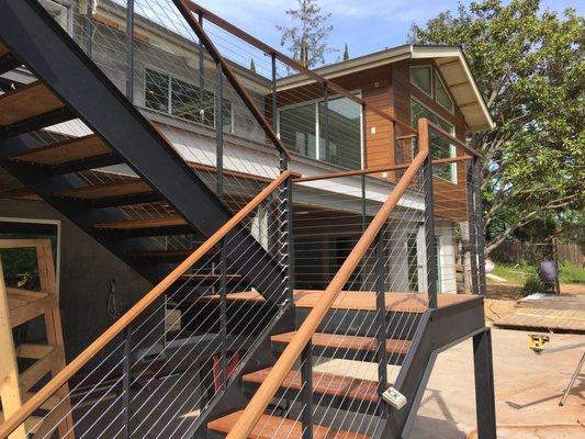 Deck Cable Railings and Staircase by Keuka Studios