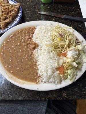 Beans, rice and pasta