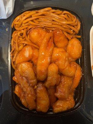 Honey Chicken with Lo Mein