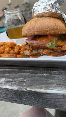 Anunnaki Burger and Gun Powder Fries