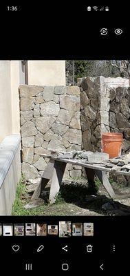 Dry stack stone work