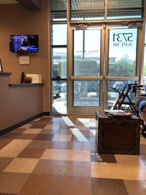 Waiting area from seated position