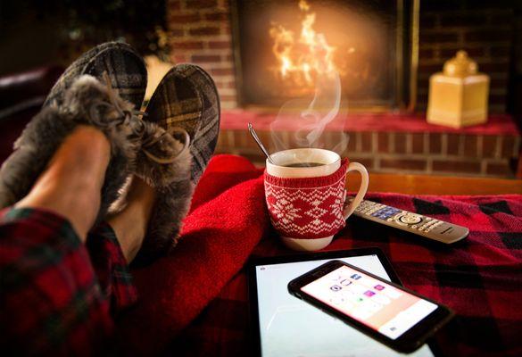 Hot Chocolate on a sleepy Sunday morning with a piping hot cup of hot chocolate in front of the fire.  Ahhhhh.