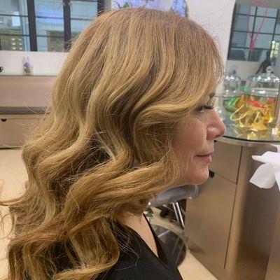 Hollywood waves on dark blonde hair organic hair salon