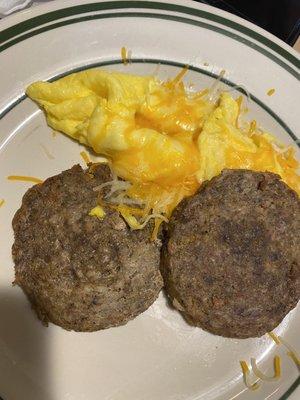 Sausage, cheese eggs