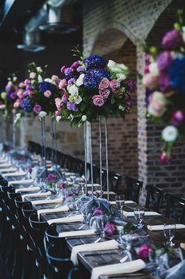 The audible WOW was heard over and over as wedding guests entered the reception area to find these stunning centerpieces.