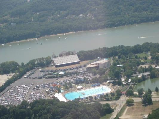 Flying by Coney Island and the river