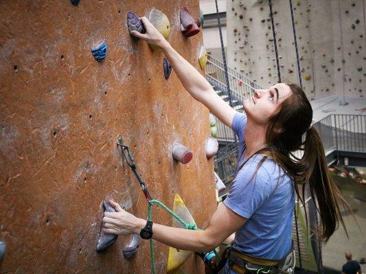 We offer several routes on lead including a 40 degree wall! After completing a lead test, guest have access to all the lead routes!