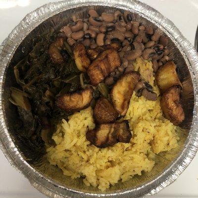 Veggie Platter with Plantains.