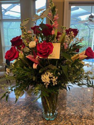 My wife loved her anniversary flowers!!