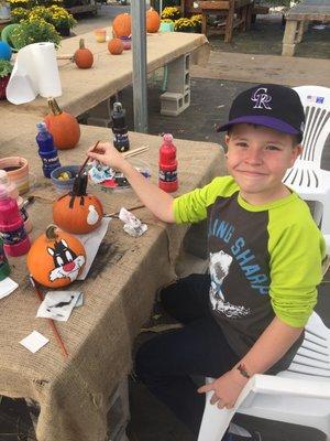 Painting our pumpkins!