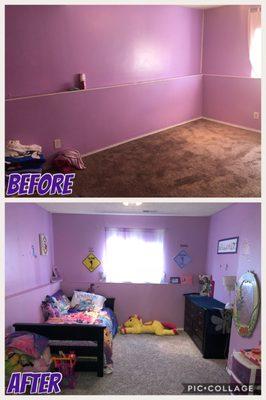 daughters room before and after carpet