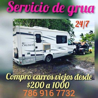 786 916 7732 / SERVICIO DE GRUA / COMPRO CARROS PARA RASTRO TOWING SERVICE / WE BUY JUNK CARS